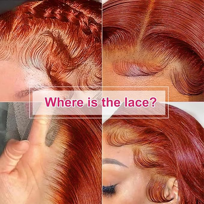 Ginger Wig Human Hair 13X4 HD Transparent Lace Front Wigs Human Hair Pre Plucked with Baby Hair Chestnut Brown #33 Human Hair Wigs For Women 24Inch