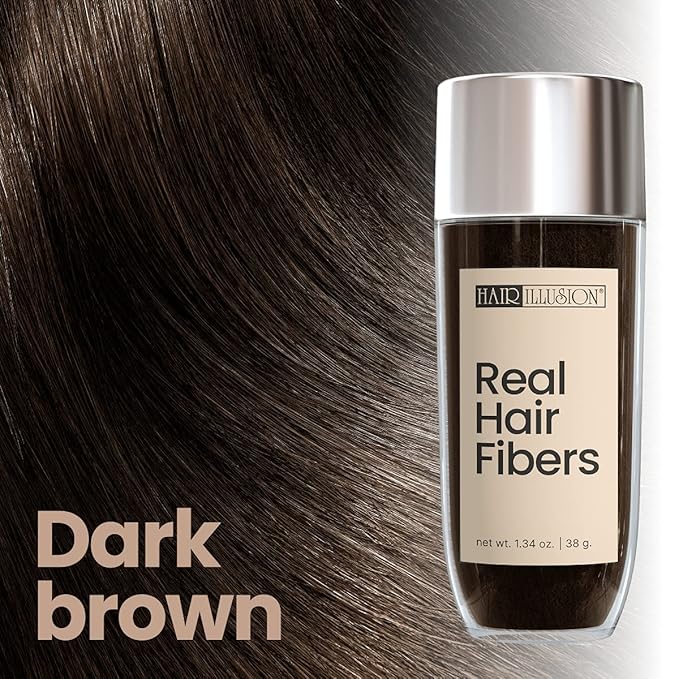 Hair Illusion Combo Kit - Hold Spray, 38g Hair Fiber Bottle, Applicator & Hairline Optimizer (Brown)