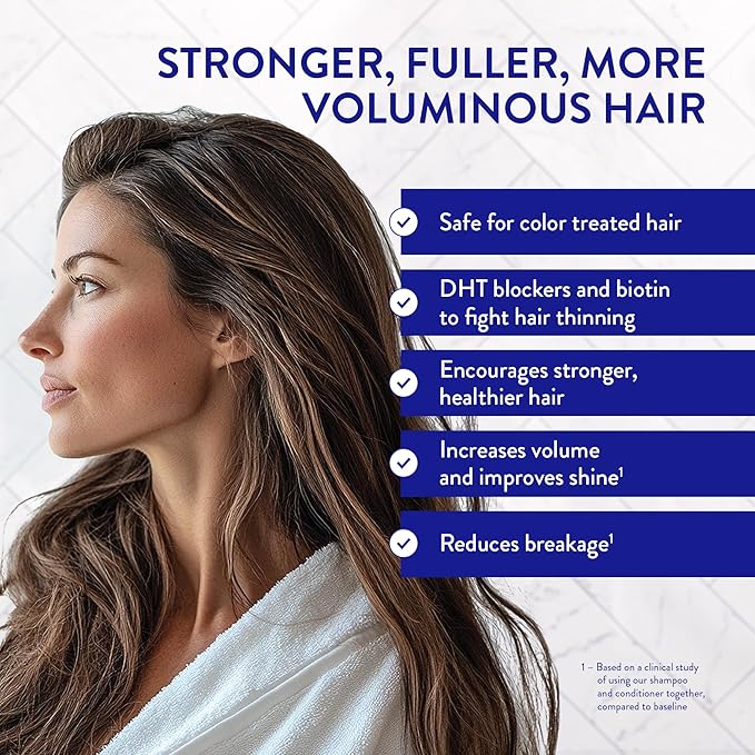 Routine Wellness Anti-Thinning Shampoo for Thinning Hair - Biotin DHT Blocker Women & Men - Color Safe Shampoo for Hair Loss & Healthy Hair - Coconut & Vanilla 14oz (Pack of 2)