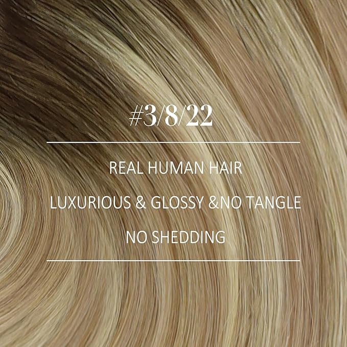 YoungSee Human Hair Clip in Extensions Balayage Clip in Human Hair Extension Walnut Brown Ombre Light Brown with Blonde Invisible Clip in Hair Extensions 24Inch 120G 7Pcs