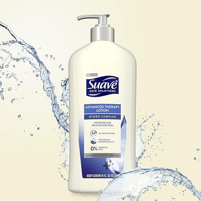 Suave Skin Solutions Body Lotion, Advanced Therapy, 18 Fl Oz (Pack of 6)