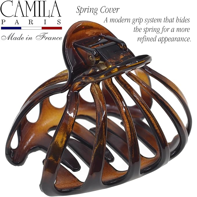 Camila Paris CP3631 Octopus French Hair Clips for Women Thick Hair, Large Hair Clips for Thick Hair for Curly Wavy Long Hair, Strong No-Slip Grip Hair Claw Clip for Women Made in France