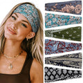 Huachi Headbands for Women Boho Elastic Hairbands for Women’s Hair Non Slip Wide Thick Head Band Fashion Soft Fabric Woman Headbands Short Hair Accessories for Women 6 Pack