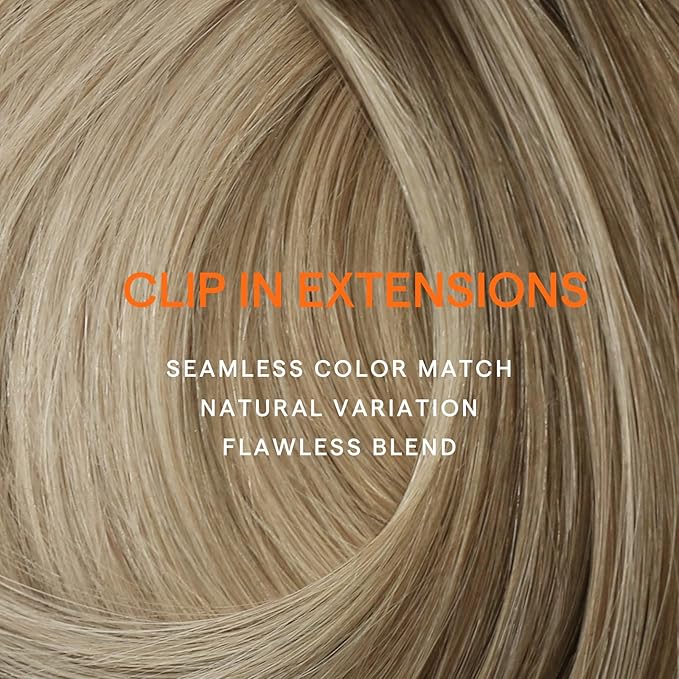 Full Shine Blonde Extensions Clip in 24 Inch Teddy Bear Blonde Balayage Hair Extensions Clip ins for Women 120 G 7 Pcs