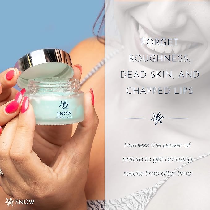 SNOW Lip Exfoliating Sugar Scrub - Lip Scrub Exfoliator for Plump & Soft Lips - Lip Care Product with Jojoba Oil - Moisturize Dry Lips - Lip Care Kit Essential - Lavender & Mint