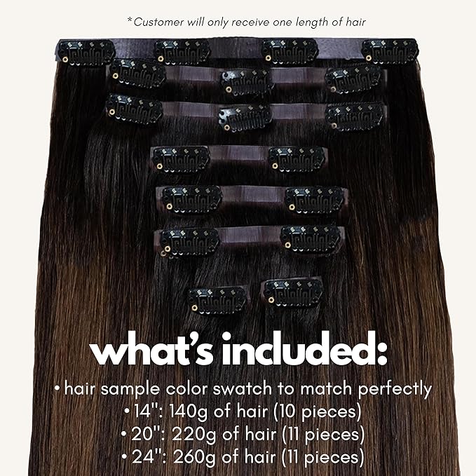 Irresistible Me Real Human Hair Extensions Clip Ins – 100% Human Hair Clip In Extensions for Length & Volume – Invisible Extension – Heat Resistant & Dyeable – Mocha Balayage, 24 Inches