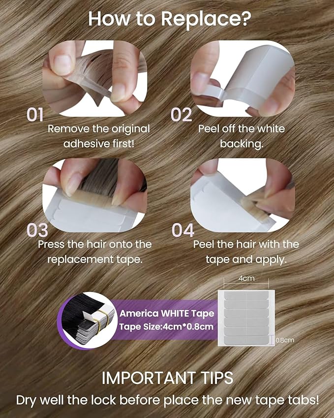 LaaVoo Tape in Human Hair Extensions Ombre Hair Extensions Tape in Balayage Brown to Blonde with Light Brown Tape on Extension Silky Straight Hair 18 Inch 40pcs 100g