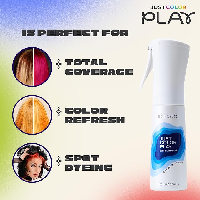 Just Color Semi Permanent Spray Dye | Customizable Shades | Ready in 10 Minutes | No Mess - Sprayable Hair Color | Leave in Conditioner | Red Bite Hair Dye Spray | Lasts 8-12 Washes | Pack of 2