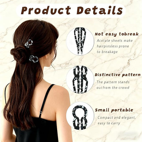 3Pcs Prestige French Hair Pins New Elegant Hair Accessories for Women Elegant Hair Clips for Thin Thick Hair Serrated Anti-Slip Design (Color A)
