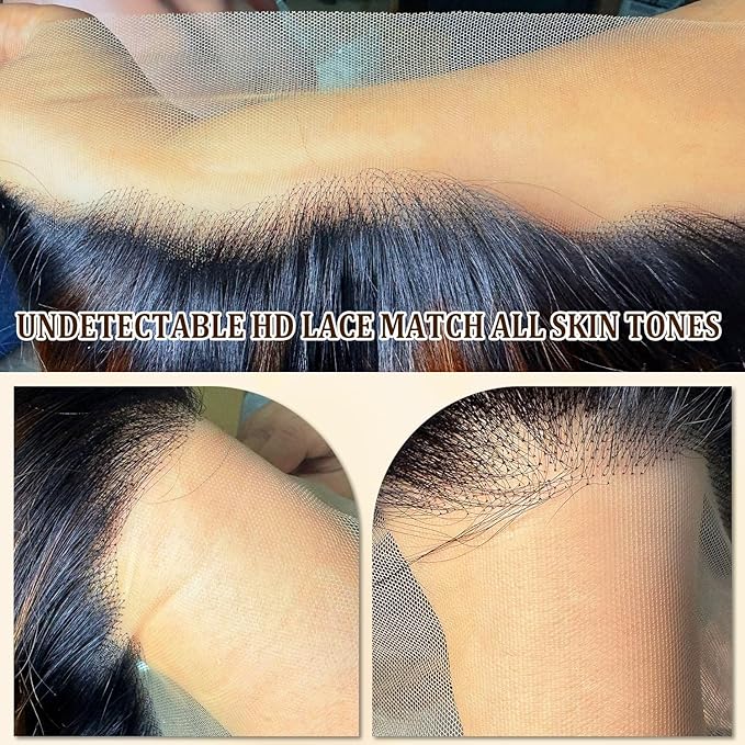 Highlight Lace Front Wig Human Hair 200% Density 13x6 Ombre Body Wave Pre Plucked HD Lace Wig for Women 30 inch 1b/27 Color
