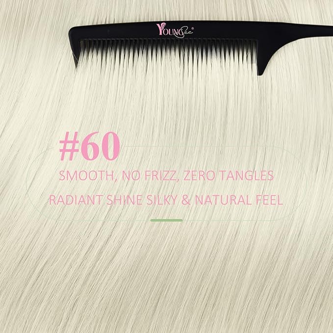 YoungSee Platinum Blonde Tape in Extensions Human Hair 24 Inch Invisible Tape in Hair Extensions Human Hair Platinum Blonde Tapes on Hair Extension Remy Hair for Long Hair 20pcs 50g