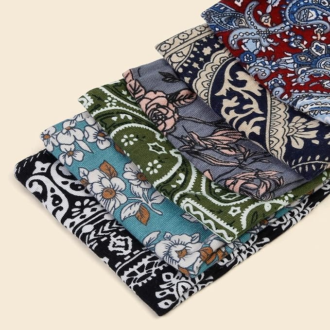 Huachi Headbands for Women Boho Elastic Hairbands for Women’s Hair Non Slip Wide Thick Head Band Fashion Soft Fabric Woman Headbands Short Hair Accessories for Women 6 Pack