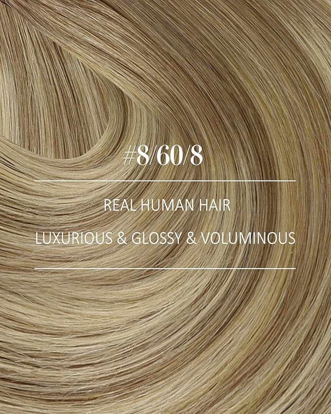 YoungSee Balayage Clip in Human Hair Extensions Light Brown Real Hair Extensions Clip in Human Hair Ombre Light Brown Mix Blonde Balayage Easy to Wear Clip ins Extensions for Women 120G 16In 7Pcs