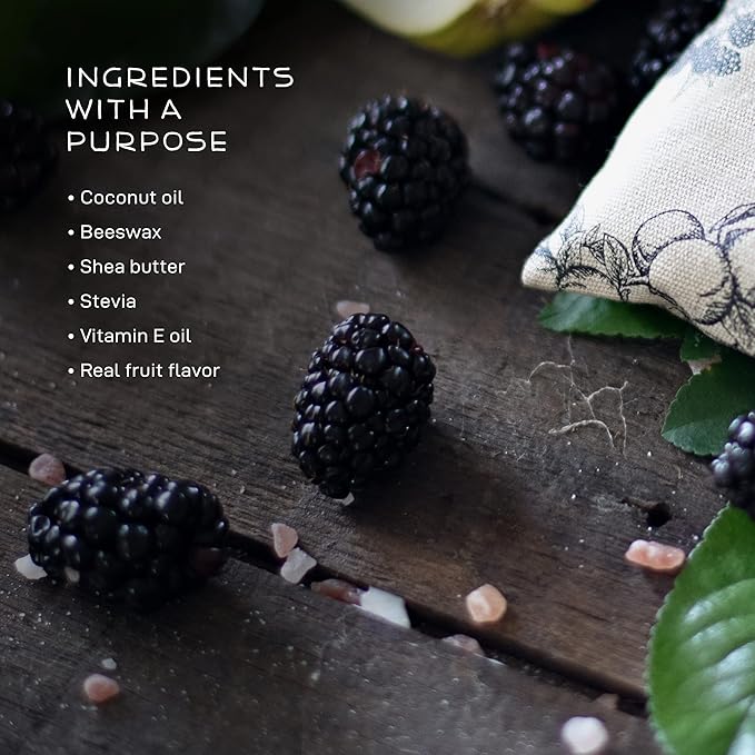 Farmstead Apothecary 100% Natural Lip Balm with Organic Beeswax, Organic Shea Butter & Organic Coconut Oil, Boysenberry Vanilla 0.2oz