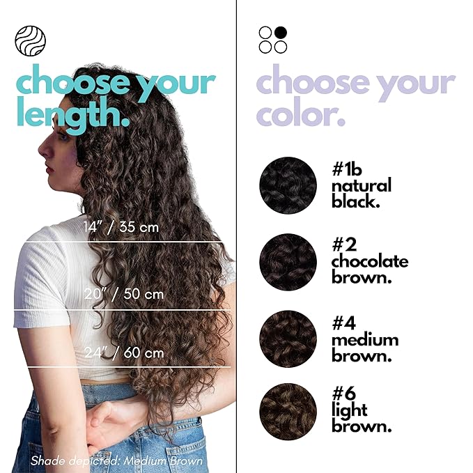 Irresistible Me 3A Curls Real Human Hair Extensions Clip Ins – 100% Human Hair Clip In Extensions for Length & Volume – Invisible Extension – Heat Resistant & Dyeable – Light Brown, 20 Inches