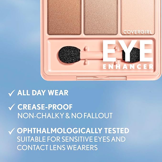 COVERGIRL - Eye Enhancers 3-Kit Eyeshadow, silky, sheer formula, double ended applicator, 100% Cruelty-free