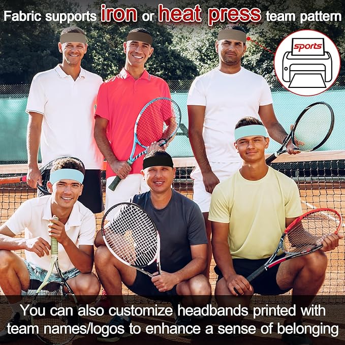 10 PCS Headbands for Women - Fashion Non Slip Cotton Headbands for Women and Men Perfect for Sports and Outdoor Activities in Summer,Including Running, Yoga, Cycling, Gym Workouts