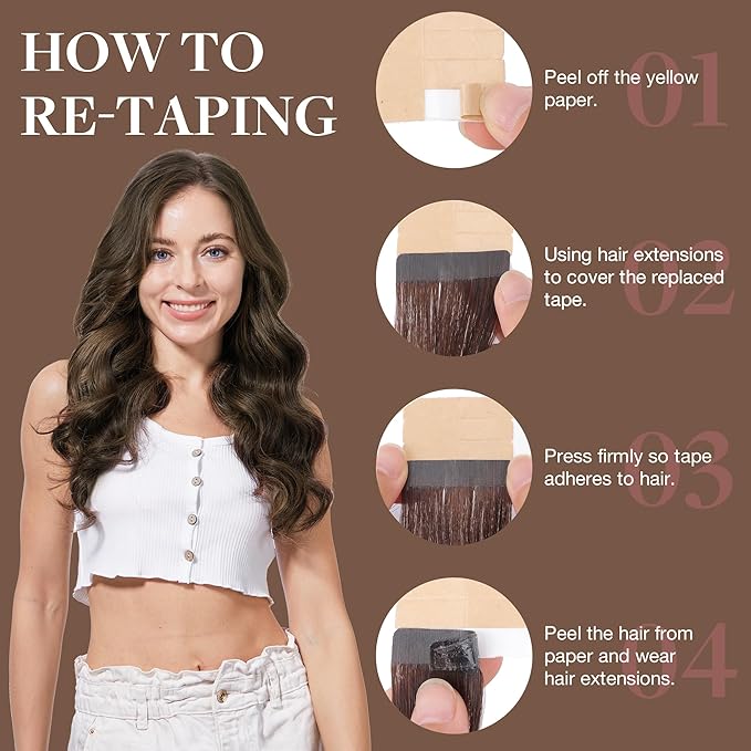 GOO GOO Tape in Hair Extensions Human Hair, 1B/6/1B Balayage Natural Black to Chestnut Brown, 14inch 25g 10pcs, Skin Weft Seamless Invisible, Silky Straight with Thick Ends, Remy Human Hair