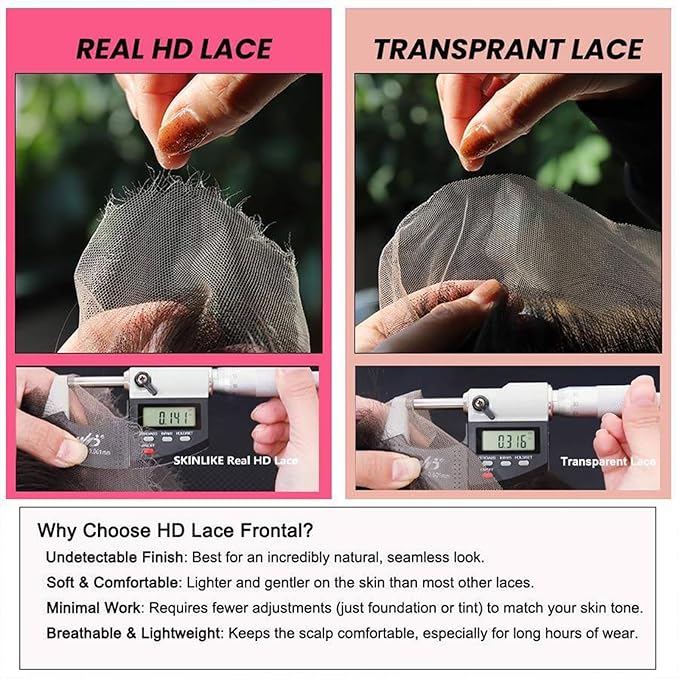 WOWANGEL 13x6 HD Lace Front Wigs Human Hair Body Wave Pre Plucked SKINLIKE 0.1mm Extremely Thin Real HD Lace Front Wigs 180% Density Glueless Human Hair Wigs for Women 18 Inch