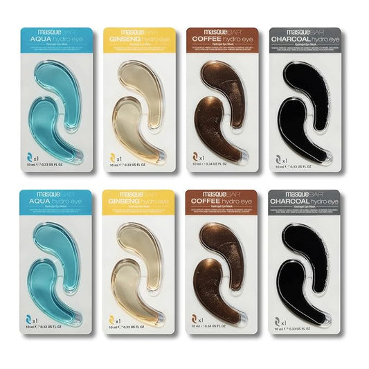 masque BAR Assorted Eye Patches (8 Pairs) - Korean Beauty Under Eye Bag Treatment - Moisturize and Hydrate Skin Around Eyes - Reduce Fine Lines, Wrinkles, Dark Circles and Crow's Feet