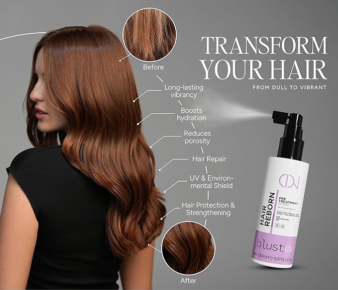Hair Reborn Spray – Professional Daily Treatment for Damaged & Color-Treated Hair – Strengthening, Hydrating & Protective Vegan-Friendly Leave-In Spray – 100 ml / 5.07 oz