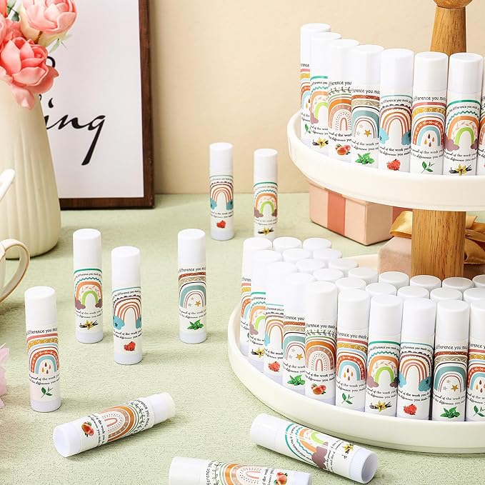 Teacher Appreciation Lip Balm Gifts Rainbow Employee Thank You Gifts for Being Awesome Graduation Party Favor for Teacher Coworkers Women Colleague Staff Friend Volunteer(100 Pcs)