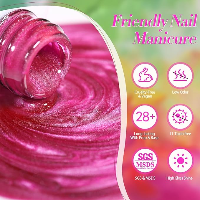 Born Pretty Cat Magnetic Eye Gel Nail Polish Neon Glazed Glass Crystal Magnetic Gel Spring Summer Yellow Green Pink Blue Purple Translucent Gel Polish Set Manicure Nail Art DIY at Home