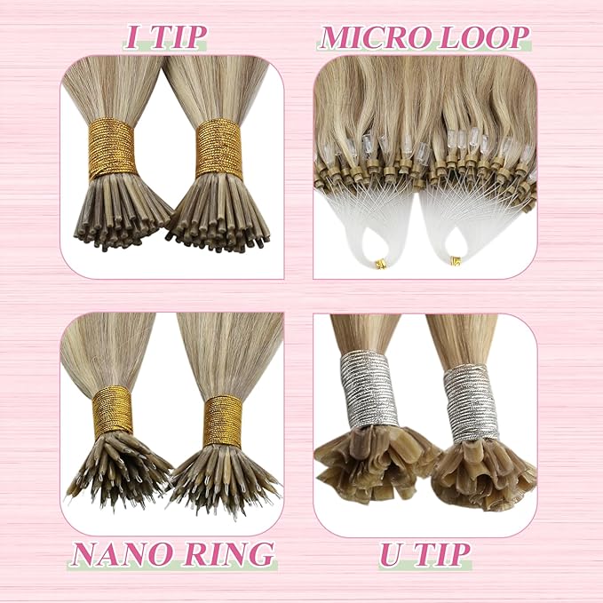YoungSee Human Hair U Tip Hair Extensions Blonde Highlight Ktip Remy Hair Extensions Highlight Blonde U Tips Real Hair Extension 24 Inch U Tips Hair Extension Real Human Hair Long Straight 50s/50g