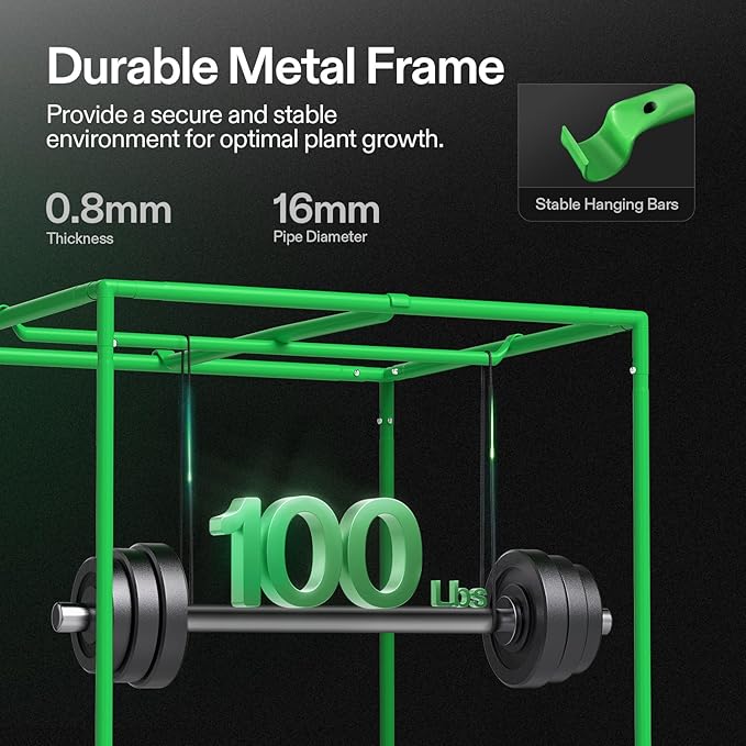 VIVOSUN S276 32"x32"x63" Grow Tent, High Reflective Mylar with Observation Window and Floor Tray for Hydroponics Indoor Plant for VS1500