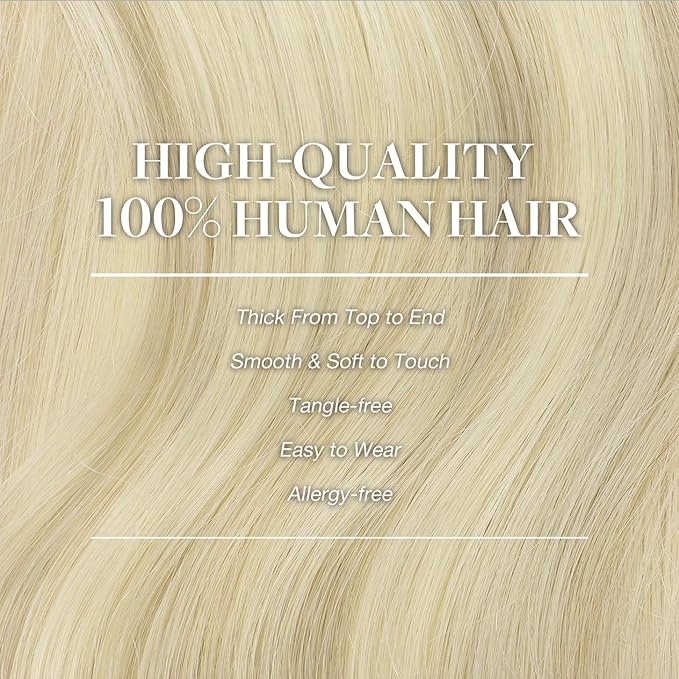 GOO GOO Clip in Hair Extensions Real Human Hair, Remy Human Hair Extensions Clip ins for Women, Natural Human Hair, 24inch 150g 9Pcs, #17A/60A Ash Blonde Highlighted Platinum Blonde