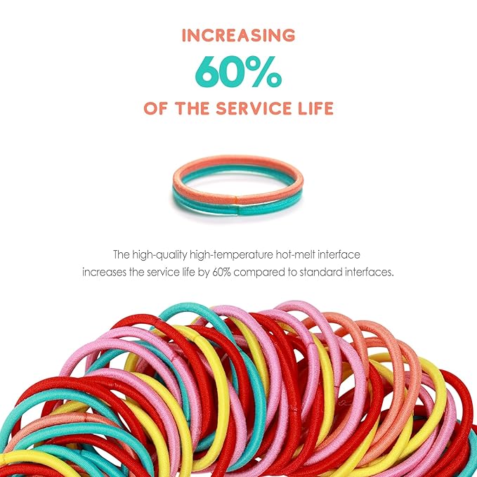 120 Pcs Small Hair Ties for Thin Hair & Kids - 1 Inch, 2mm No-Damage Elastic Bands in, Orange