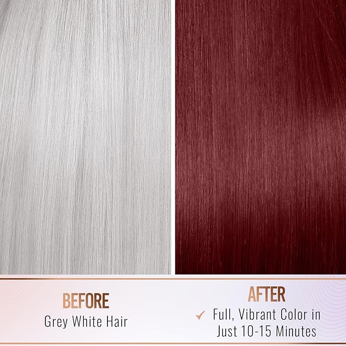 Herbishh Argan Hair Mask Shampoo - Natural Hair Dye for Gray Hair - Long-Lasting Color in Minutes - Travel Size - Ammonia-Free - 10+1 Pack (Grape Red)