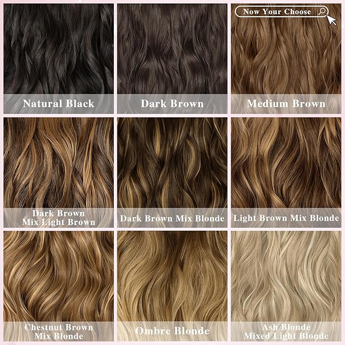 Clip in Hair Extensions for Women, 20 Inch Wavy Copper Hair Extensions Clip Ins, 8PCS Synthetic Soft Lace Weft Hairpieces for Women