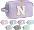 YOOLIFE Gifts for Grandma - Personalized Birthday Gifts for Grandma, Monogram Initial Makeup Bag Make Up Bag for Women N
