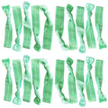 Kenz Laurenz Hair Ties Ponytail Holder Set No Crease Ribbon Bands - 20 Count - Turquoise