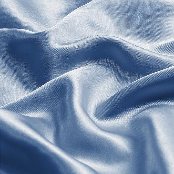 BEDELITE Satin Body Pillow Cover, Super Soft and Cooling Body Pillow Pillowcase for Hair and Skin, Breathable Silky Full Long Pillowcase Cover(20"x54", Airy Blue)