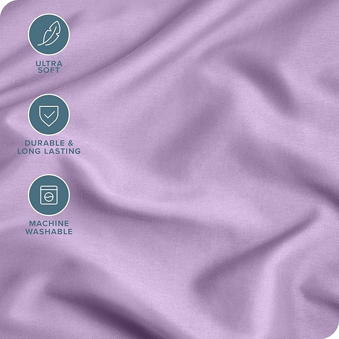 Bare Home Microfiber Pillow Cases - Standard Size Set of 2 - Cooling Pillowcases - Double Brushed - Easy Care - Envelope Closure (Standard Pillowcase Set of 2, Lavender)