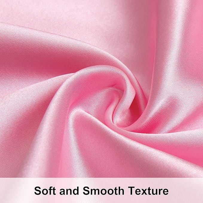 NTBAY 12 Pack Satin Queen Pillowcases for Hair and Skin, Luxurious and Silky Pillow Cases with Envelope Closure, 20 x 30 Inches, Pink