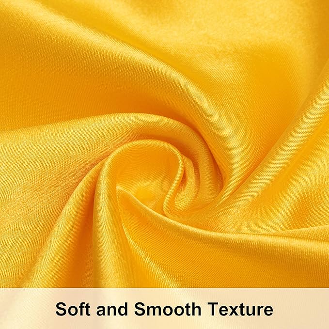 NTBAY 2 Pack Satin King Pillowcases for Hair and Skin, Luxurious and Silky Pillow Cases with Envelope Closure, 20x36 Inches, Yellow