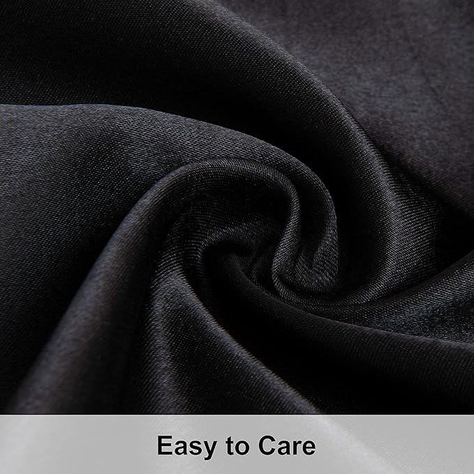 NTBAY 12 Pack Satin Queen Pillowcases for Hair and Skin, Luxurious and Silky Pillow Cases with Envelope Closure, 20 x 30 Inches, Black