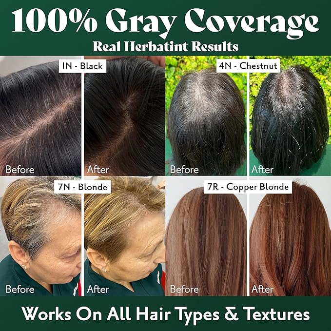 Herbatint Permanent Hair Dye For Women - 4R Copper Chestnut - For Up To 100% Gray Coverage of Resistant Gray Hair - Ammonia-Free, Alcohol-Free & Vegan - Salon Influenced Hair Color 5.75 fl oz