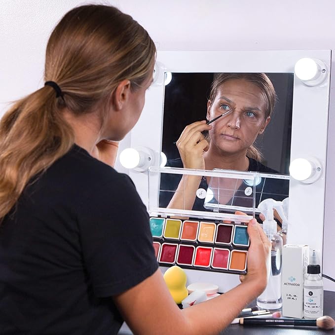 12-Color Complexion Alcohol-Activated Palette, Professional Quick Drying Waterproof SFX Makeup, Tattoo Cover