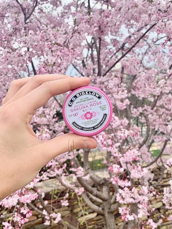 C.O. Bigelow All Purpose Salve Lip Balm Tins, Sakura Rose Salve Pack of 3 for Chapped Lips & Dry Skin - Moisturizing Lip, Cuticle and Skin Salves, 0.8 oz each