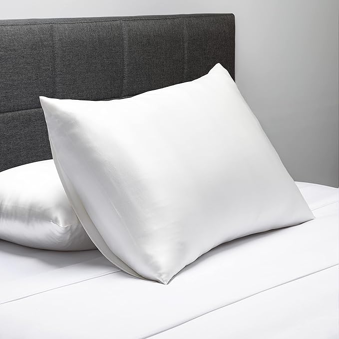 Fishers Finery 25mm 100% Pure Mulberry Silk Pillowcase 2 Pack (White Standard 2 Pack)