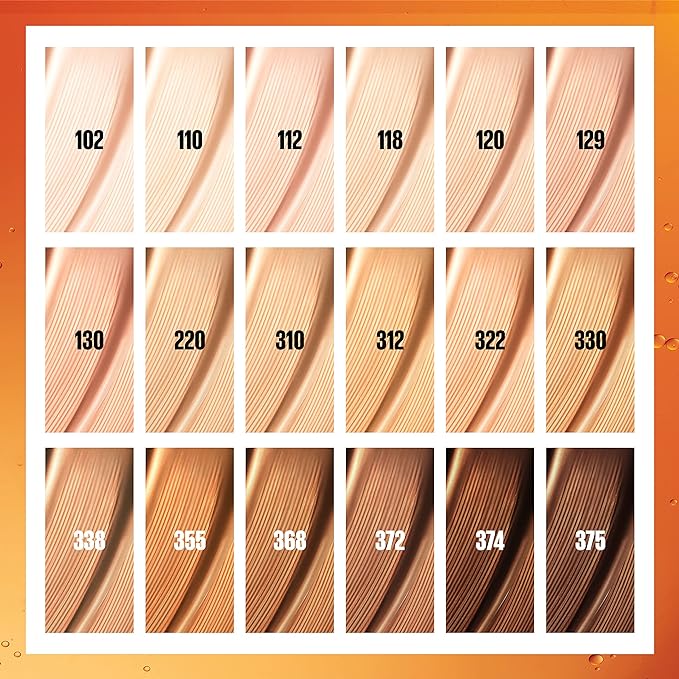 Maybelline Super Stay Up to 24HR Skin Tint, Radiant Light-to-Medium Coverage Foundation, Makeup Infused With Vitamin C, 375, 1 Count