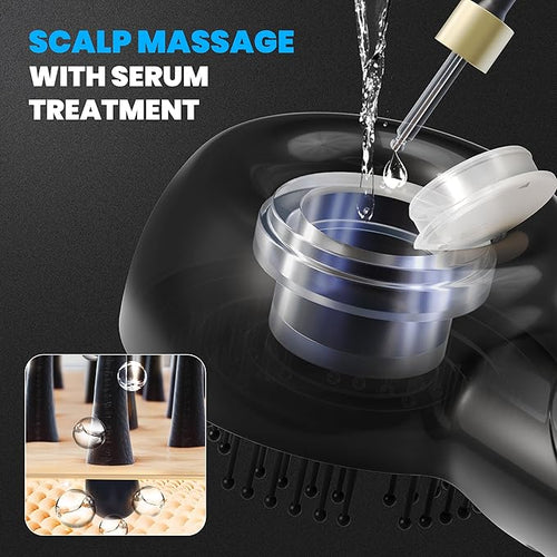 2-in-1 Electric Scalp Massager with Precision Serum Diffuser for Men – Cordless Scalp Care Brush, Supports Fuller-Looking Hair, IPX7 Waterproof, Built-in Nano Mist Diffuser
