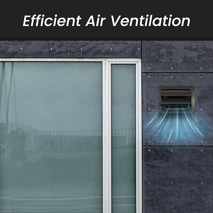 Repa Market 6 Inch Gray Dryer Vent Hood/Duct Cover for Walls or Ducting/ABS Plastic Grille with Flaps & Insect Screen/Exhaust and Dryer Vent Covers for Indoor & Outdoor Use