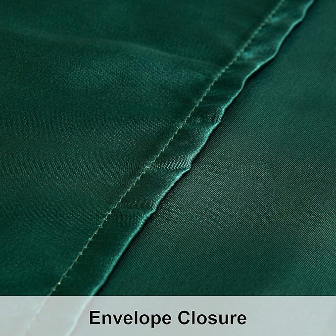 NTBAY 2 Pack Satin Standard Pillowcases for Hair and Skin, Luxurious and Silky Pillow Cases with Envelope Closure, 20x26 Inches, Dark Green