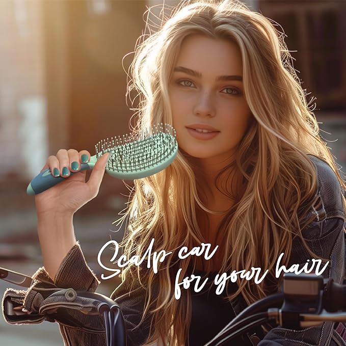 NuWay 4Hair C Brush - Professional Curved Hairbrush - Vented Design Delivers Smoothing And Volumizing Drying Experience - Heat Resistant Bristles For Drying Detangling and Styling - Turquoise - 1 Pc