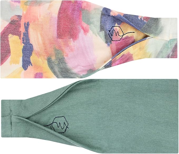 Maven Thread 4" Wide Workout Headbands for Women (2 Pack) – Non-Slip Sweatbands for Gym, Running & Yoga